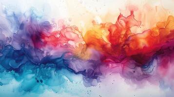 Vibrant Abstract Waves in a Stunning Dynamic Flow of Radiant Watercolor photo
