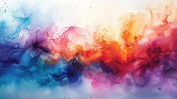 Dynamic Symphony of Radiant Watercolor Flow Capturing Abstract Vibrant Waves photo
