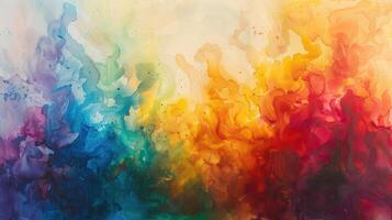 Dynamic Spectrum of Colors Painted in Energetic Watercolor Abstract Style photo