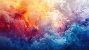 Dynamic Watercolor Artwork Showcasing Colorful Abstract Smoke photo