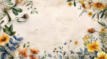 Artistic Floral Watercolor Postcard for Expressing Your Personalized Messages photo