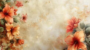 Dynamic Watercolor Postcard Design Embodying Warmth and Floral Elegance photo