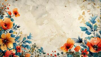 Dynamic Design for Personalized Greetings with Soft Watercolor Flowers photo