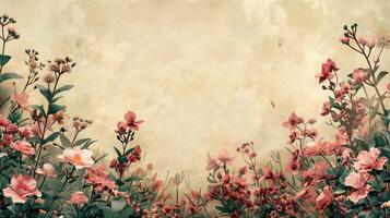Dynamic Design of Floral Borders for a Personalized Postcard Template photo