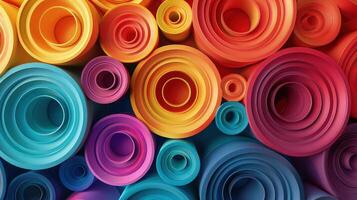 Vibrant Abstract Background Featuring Clay Rainbow Stems in 3D photo