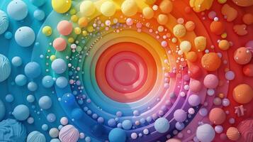 Intricate Clay Details and Rainbow Patterns Shine in Abstract Art photo