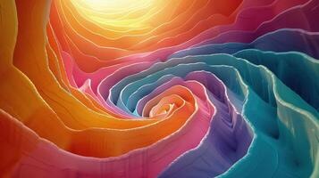 Circular rainbow clay art featuring a mesmerizing spiral design. photo