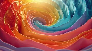 Exquisite 3D spiral rainbow clay design with a dynamic circular pattern. photo