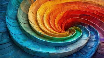 Artistic clay rainbow steps and floors with vibrant details. photo