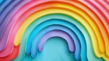 Whimsical clay rainbow circle in a playful and colorful design. photo