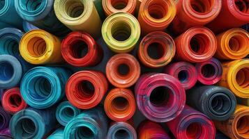 Rainbow hues come alive in this clay-inspired top-down abstract masterpiece photo