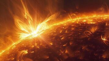 The radiant splendor of the Sun captured in detailed close-up photography photo