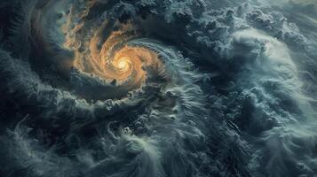 The powerful fury of a cyclone captured from an awe-inspiring satellite view photo