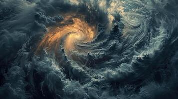 A satellite's view of a storm's expansive reach and swirling turmoil photo