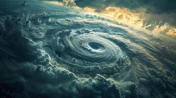 The intense turbulence of a massive storm highlighted in an aerial shot photo