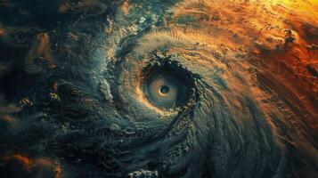 Aerial photography showcasing the fury of a storm swirling in the dark photo
