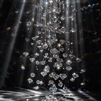 Cascading diamonds sparkling vividly in a mesmerizing radiant display photo