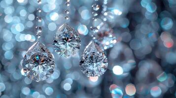Shimmering crystals sparkling brightly on a dreamy blurred backdrop photo