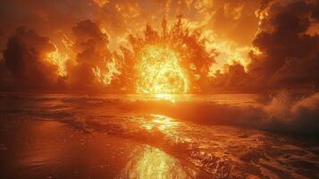 The ocean roars with chaos as atomic power is released in full force photo