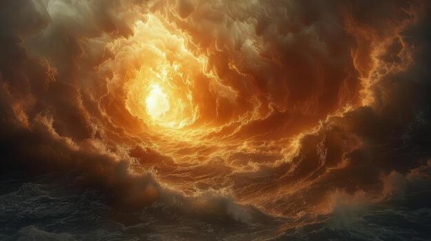 Unleashed atomic energy wreaking havoc across the boundless ocean photo