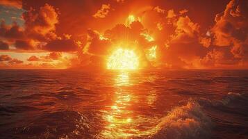 Oceanic chaos caused by the unleashed power of an atomic explosion photo