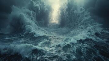 Chaos unleashed as shockwaves disrupt the ocean in a powerful atomic blast photo
