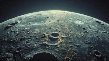 An aerial glimpse showcasing the Moon's stark and desolate terrain photo