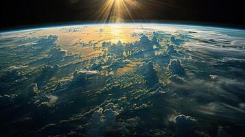 A stunning view of Earth captured from the vastness of outer space photo