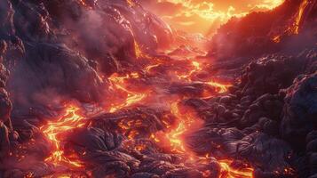 Lava River Spectacle Highlighting the Fiery Elegance of the Natural World photo
