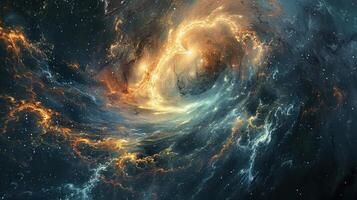 Immersive Journey Through the Vibrant Singularity of a Celestial Vortex photo