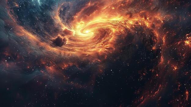 Astounding Black Hole Depiction Portraying a Celestial Singularity photo