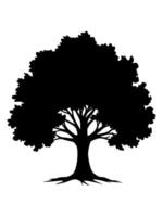 Black Trees and root with leaves symbol look beautiful and refreshing. Tree and roots LOGO style. vector