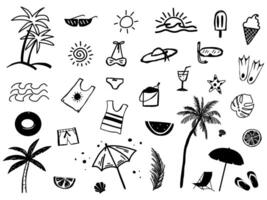 Element of summer season doodle style. vector