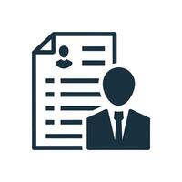 Clean CV Profile Icon in Flat Minimal Style vector