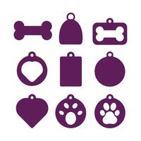 Pet Tag Shape Collection vector