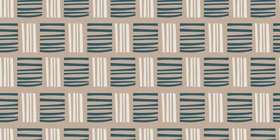 Seamless modern geometric pattern with irregular vertical and horizontal stripes in blue and white on beige background, minimalist abstract digital design for textile, wallpaper, and decor horizontal vector