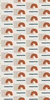 Vertical Seamless abstract geometric pattern with minimalist arches, horizontal and vertical lines in earthy tones on light background, modern boho digital design for textile, wallpaper, home decor vector