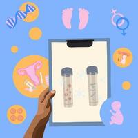 Egg and sperm freezing. Cryopreservation of eggs and sperm. Reproductive clinic. Artificial insemination. vector