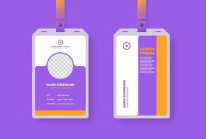 Modern ID Card Design featuring a circular photo frame. Clean layout with simple details for name vector
