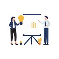 Business presentation with idea and data analysis vector