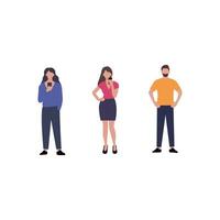Diverse People Engaged in Mobile Device Use vector