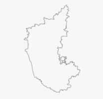 Karnataka State Outline Map on White Background vector