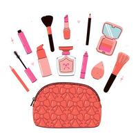 Set of graphic elements of makeup items. graphics. vector