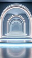 A long tunnel with a light at the end photo
