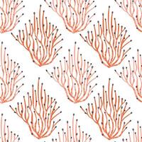Seamless pattern with corals filling white background vector
