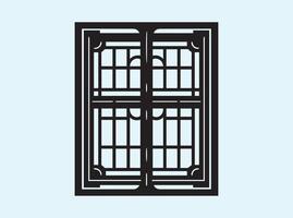 Window Silhouette with Grids and Panes vector