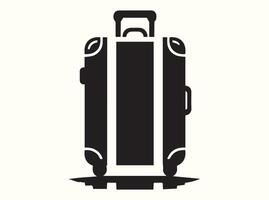 Carry-on Suitcase Solid Black Design vector