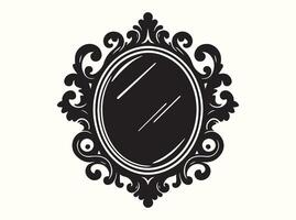 Standing Mirror Silhouette in Black vector