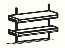 Horizontal Shelf Silhouette in Black vector