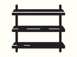 Shelf Outline Silhouette in Black vector